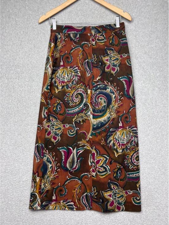 Escada Dresses & Skirts - VTG St Michael Marks Spencer Pure Wool Floral Midi Skirt 90s Boho UK 12 / 4 US
